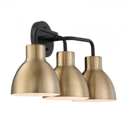 Satco/Nuvo Lighting Naomi Matte Black & Brass Vanity Light