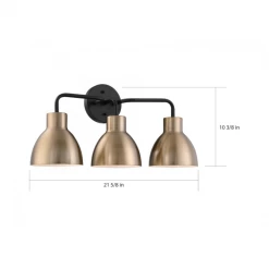 Satco/Nuvo Lighting Naomi Matte Black & Brass Vanity Light 11 Satco/Nuvo Lighting Naomi Matte Black & Brass Vanity Light