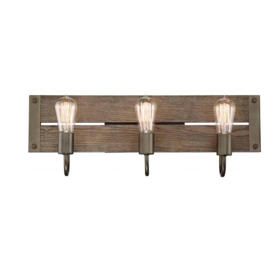 Satco/Nuvo Lighting Seth Wooden Vanity Light 3 Satco/Nuvo Lighting Seth Wooden Vanity Light