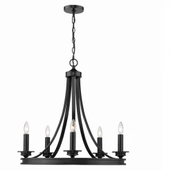 Golden Dano 5 Light Black Chandelier Lighting