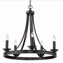 Golden Dano 5 Light Black Chandelier Lighting