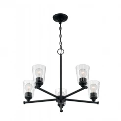Satco/Nuvo Brandi 5 Light Matte Black Chandelier