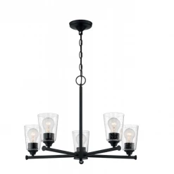 Satco/Nuvo Brandi 5 Light Matte Black Chandelier