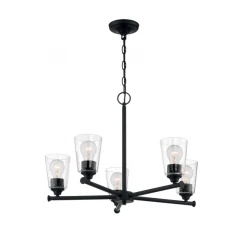 Satco/Nuvo Brandi 5 Light Matte Black Chandelier