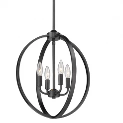 Golden Lighting Callen 4 Light Black Chandelier