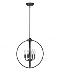 Golden Lighting Callen 4 Light Black Chandelier