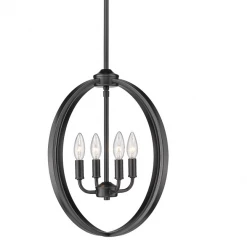Golden Lighting Callen 4 Light Black Chandelier