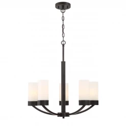 Satco/Nuvo Denny 5 Light Bronze Chandelier Lighting