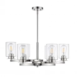 HOME Enhancements Ana 6 Light Polished Nickel Chandelier Lighting