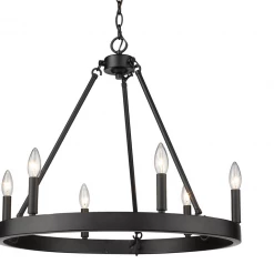 Golden Winston 6 Light Black Chandelier Lighting