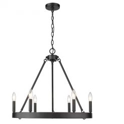 Golden Winston 6 Light Black Chandelier Lighting