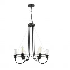 HOME Enhancements Lainey 6 Light Black Chandelier Lighting