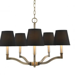 Golden Lighting Everly 5 Light Aged Brass Chandelier
