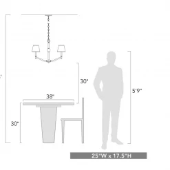 Golden Lighting Everly 5 Light Aged Brass Chandelier