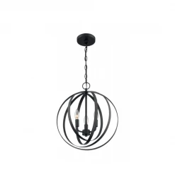 Satco/Nuvo Penny 3 Light Matte Black Pendant