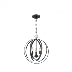 Satco/Nuvo Penny 3 Light Matte Black Pendant