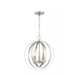 Satco/Nuvo Penny 3 Light Nickel Pendant