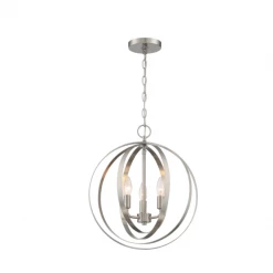 Satco/Nuvo Penny 3 Light Nickel Pendant