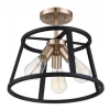 Satco/Nuvo Cassie Copper Brass & Black Semi Flush Mount Lighting