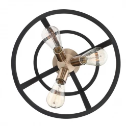 Satco/Nuvo Cassie Copper Brass & Black Semi Flush Mount Lighting