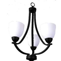 HOME Enhancements Pamela 3 Light Matte Black Chandelier Lighting