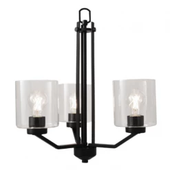 HOME Enhancements Lighting Piper Clear & Matte Black Chandelier