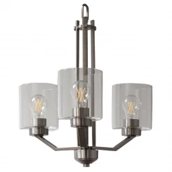 HOME Enhancements Piper Clear & Nickel Chandelier Lighting