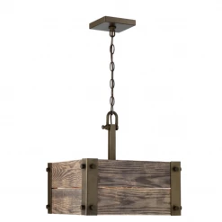 Satco/Nuvo Gary Aged Wood Pendant