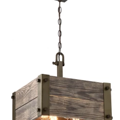 Satco/Nuvo Gary Aged Wood Pendant