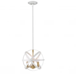 Z-Lite Lighting Luca White & Brass Pendant