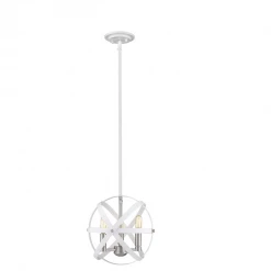 Z-Lite Luca White & Nickel Pendant Lighting
