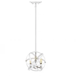 Z-Lite Luca White & Nickel Pendant Lighting