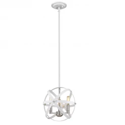 Z-Lite Luca White & Nickel Pendant Lighting