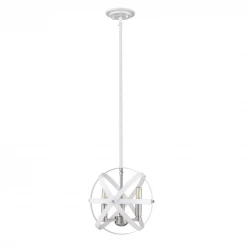 Z-Lite Luca White & Nickel Pendant Lighting