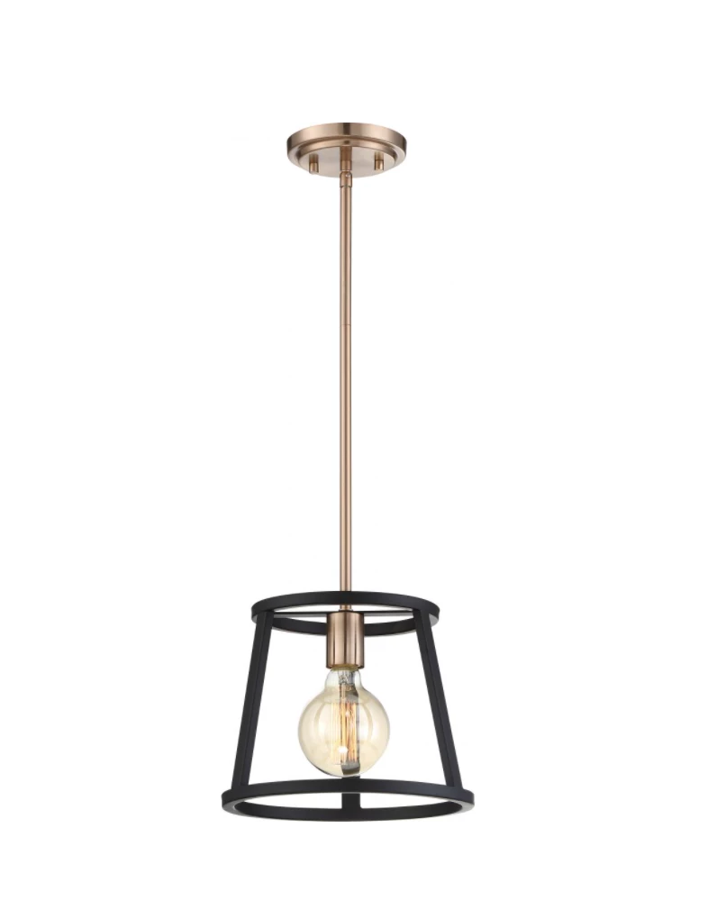 Satco/Nuvo Cassie Copper Brass & Black Mini Pendant 4 Satco/Nuvo Cassie Copper Brass & Black Mini Pendant