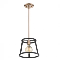 Satco/Nuvo Cassie Copper Brass & Black Mini Pendant 10 Satco/Nuvo Cassie Copper Brass & Black Mini Pendant