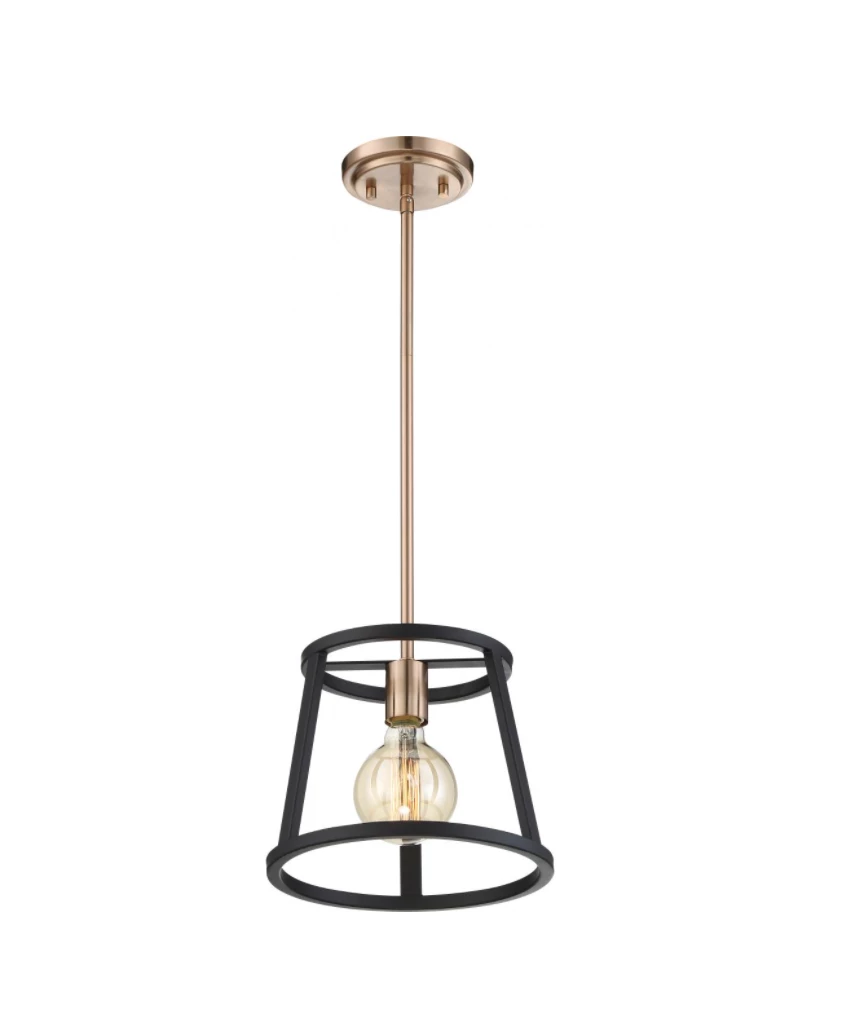 Satco/Nuvo Cassie Copper Brass & Black Mini Pendant 5 Satco/Nuvo Cassie Copper Brass & Black Mini Pendant