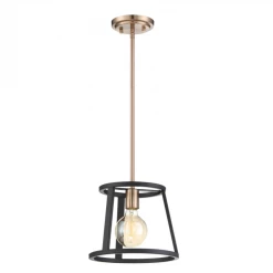 Satco/Nuvo Cassie Copper Brass & Black Mini Pendant 11 Satco/Nuvo Cassie Copper Brass & Black Mini Pendant