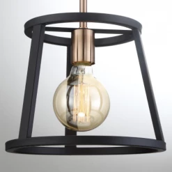 Satco/Nuvo Cassie Copper Brass & Black Mini Pendant 12 Satco/Nuvo Cassie Copper Brass & Black Mini Pendant