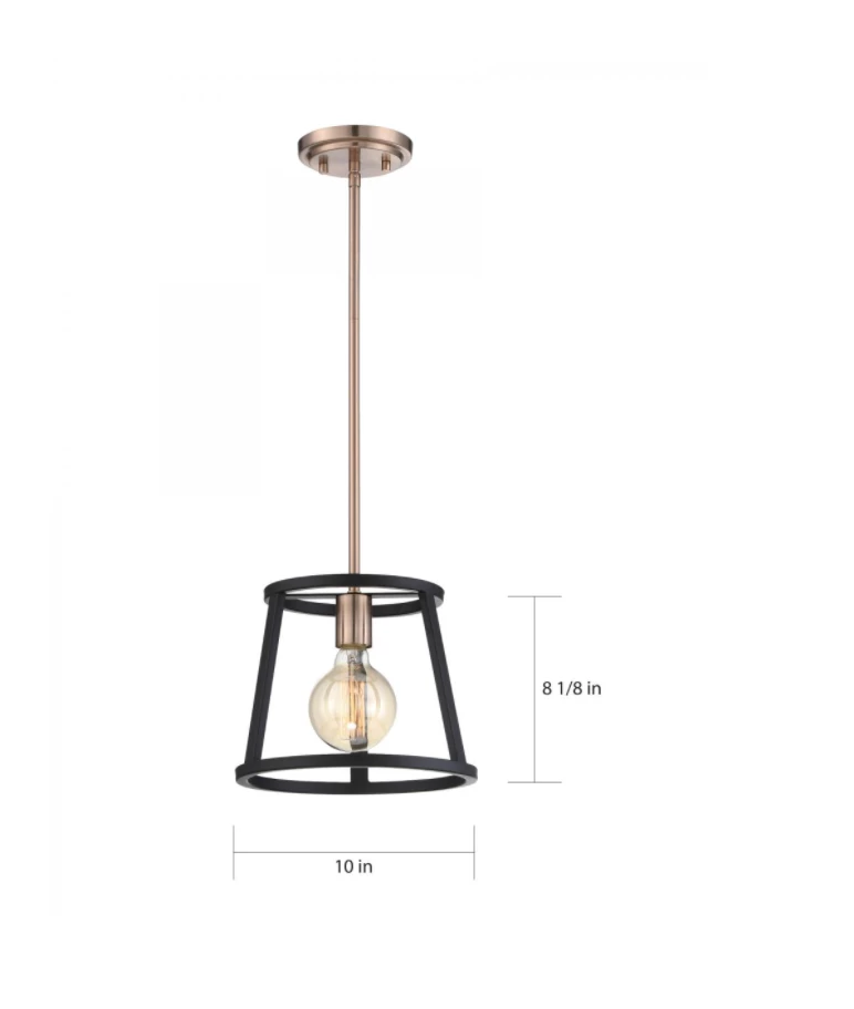 Satco/Nuvo Cassie Copper Brass & Black Mini Pendant 8 Satco/Nuvo Cassie Copper Brass & Black Mini Pendant