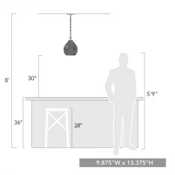 Golden Lighting Arie 1 Light Pendant