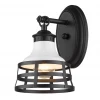 Golden Lighting Jacob White & Black Sconce 1 Golden Lighting Jacob White & Black Sconce