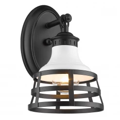 Golden Lighting Jacob White & Black Sconce