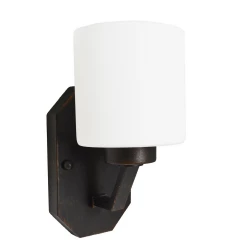 HOME Enhancements Piper White Glass Wall Sconce