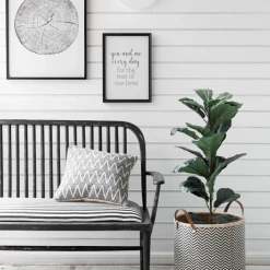 Creative Co-Op Faux Fiddle Fig Leaf Potted Plant New Arrivals