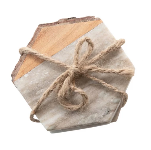 Creative Co-Op New Arrivals Live Edge Coaster Set