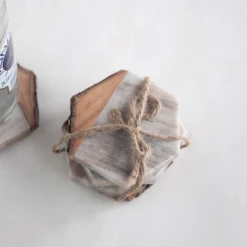 Creative Co-Op New Arrivals Live Edge Coaster Set