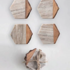 Creative Co-Op New Arrivals Live Edge Coaster Set