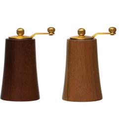 Creative Co-Op Wooden Salt & Pepper Mill Set