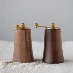 Creative Co-Op Wooden Salt & Pepper Mill Set